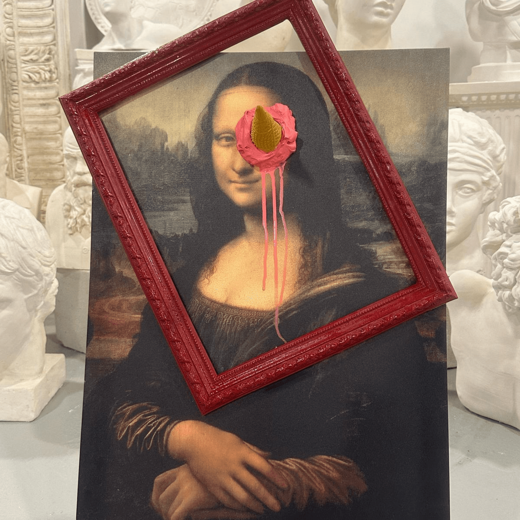 Ice Cream Mona Lisa Tablo Heykel - vinterro