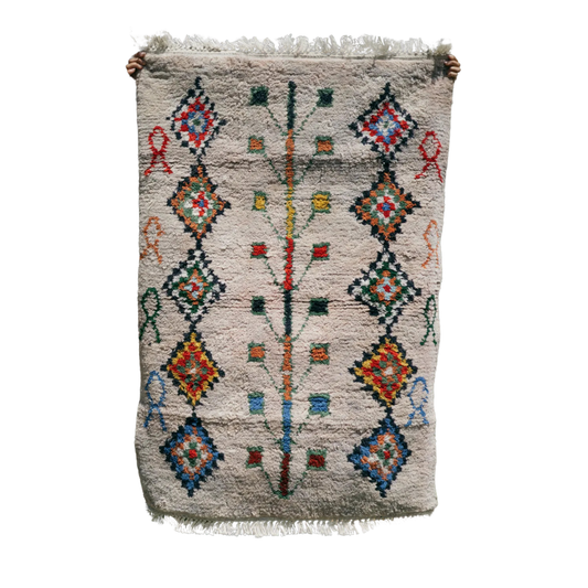 Hayat Ağacı El Dokuma Halı Krem