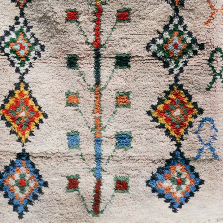 Hayat Ağacı El Dokuma Halı Krem - vinterro