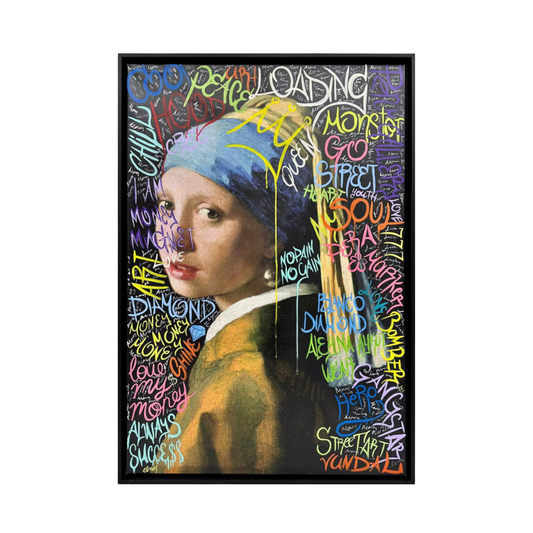 İnci Küpeli Kız Street Art Tablo