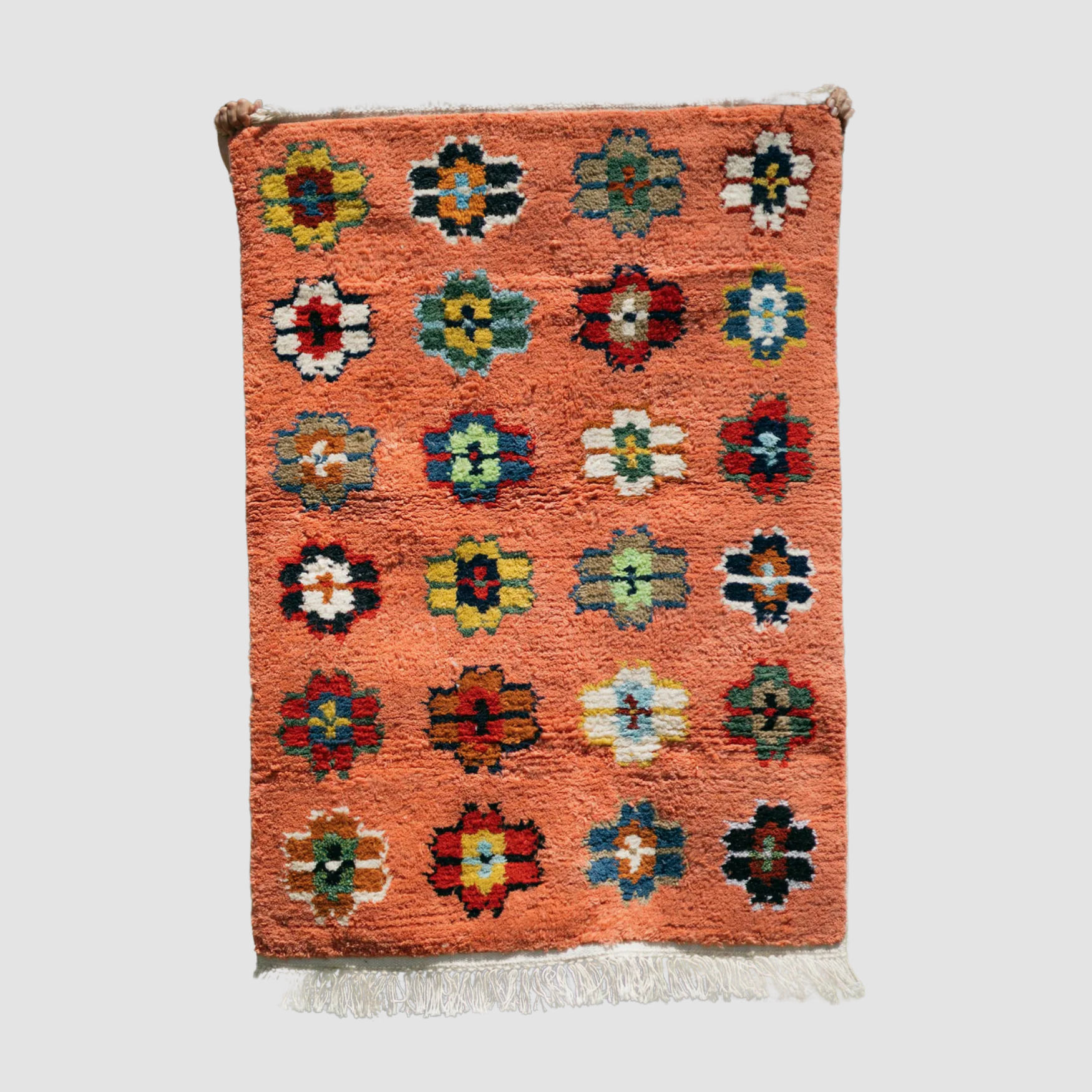 Flowers El Dokuma Halı - Somon - vinterro