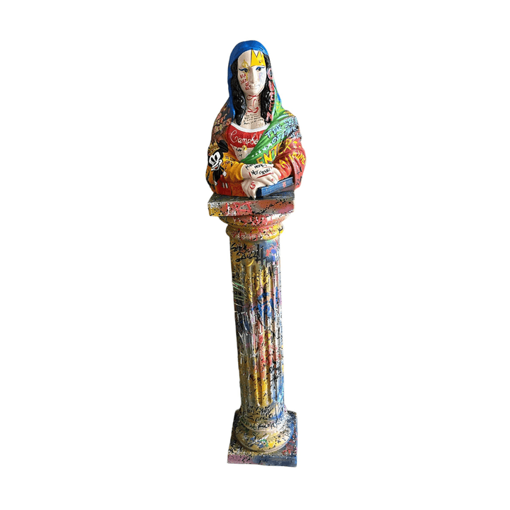 Pop Art Mona Lisa x Street Art Column Sculpture - vinterro