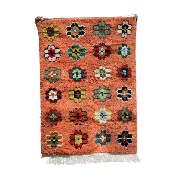 Flowers El Dokuma Halı - Somon